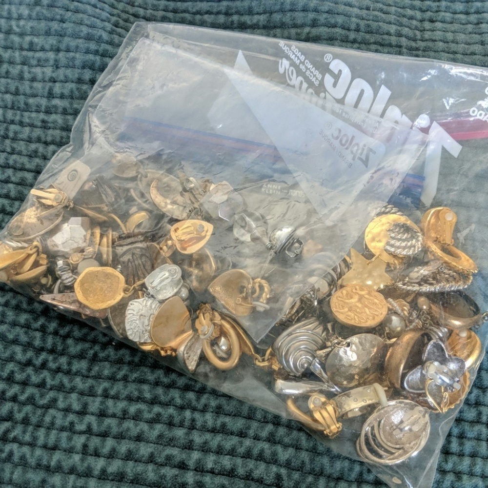 Vintage Jewelry Grab Bag Signed Earrings Lot